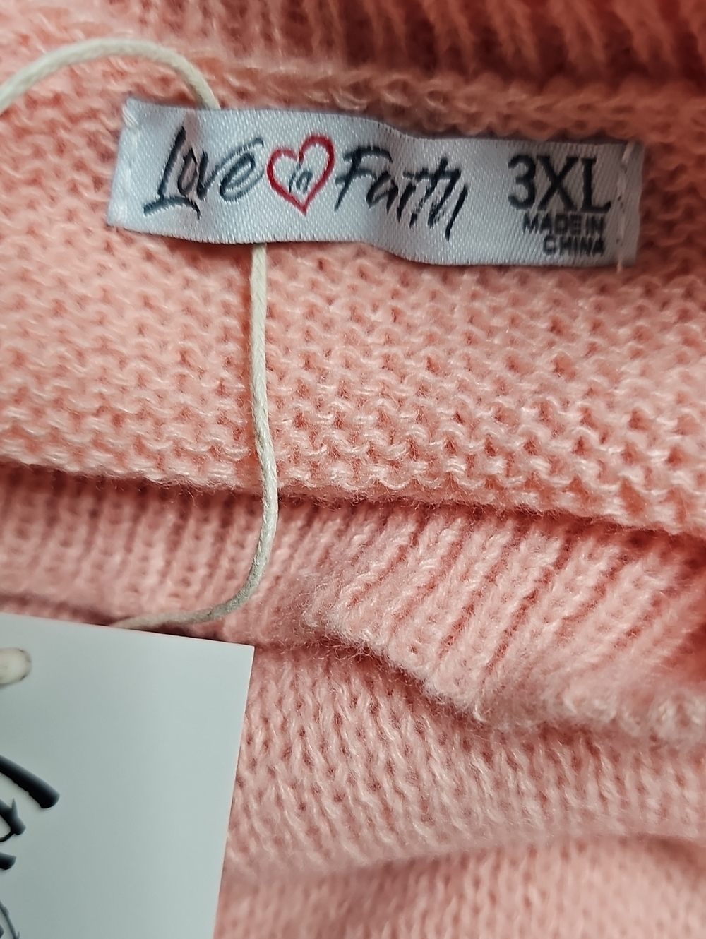 Live And Faith Relaxed Pink Crewneck Sweater with Embroidered Front - Picture 5 of 8